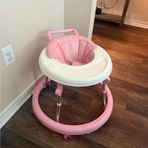 Wismind Pink and White Baby Walker